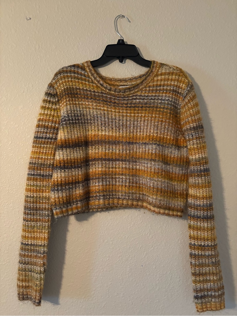 Arizona Jean Co. Knitted Striped Cropped Sweater